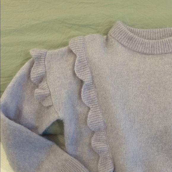 Lavender Ruffle Sweater - Picture 2 of 7